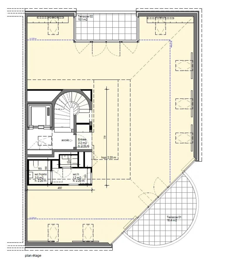 Bureaux entièrement rénovés en attique avec 2 terrasses (12)