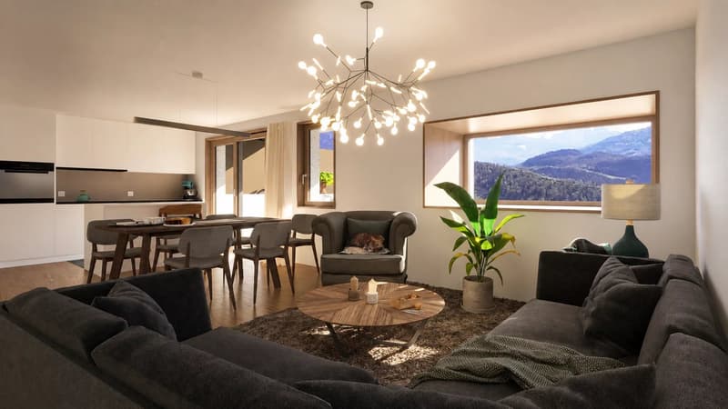 Duplex de 5,5 pièces avec grande terrasse sur les coteaux de Conthey (3)