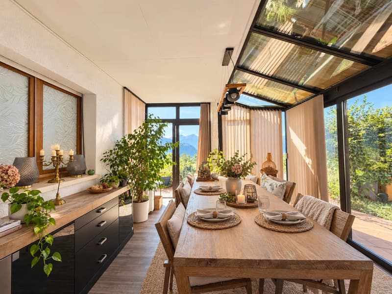 Un écrin de verdure à Ayent : 3,5 pièces avec véranda et jardin (9)