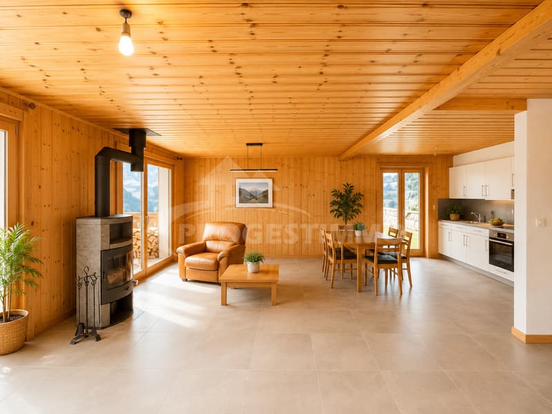 MAGNIFIQUE CHALET AUX VOLUMES EXCEPTIONNELS ET FORT POTENTIEL (6)
