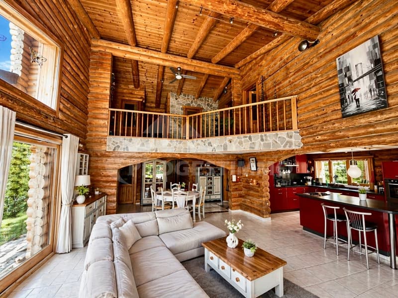MAISON INDIVIDUELLE D'EXCEPTION EN RONDINS DE BOIS (1)