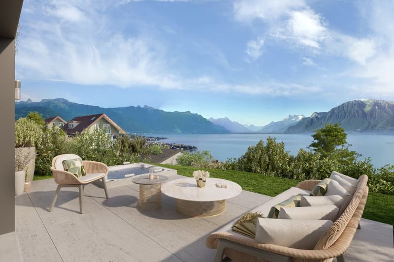 8 min. de Vevey centre, 3 villas de 5.5 pces - vue panoramique - quartier calme (3)