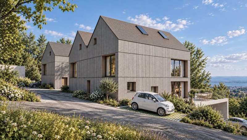 Villa Minergie 100% en ossature bois, jumelée, vente sur plan (1)