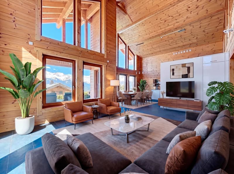 Chalet contemporain avec vue imprenable sur les Alpes (3)
