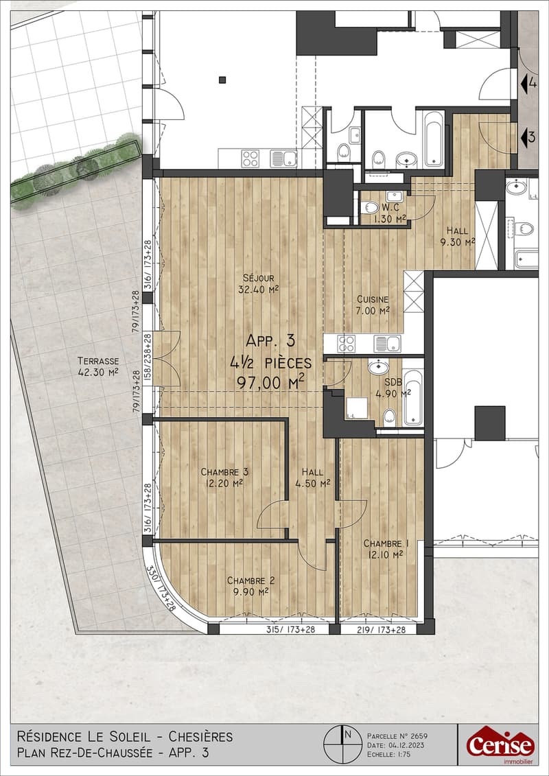 25 13 Lumineux 4,5 pièces avec terrasse à Chesières dans la PPE Soleil (13)