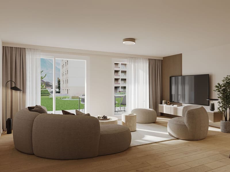 3,5 pièces duplex neuf au centre de Sierre - spacieux et urbain (2)