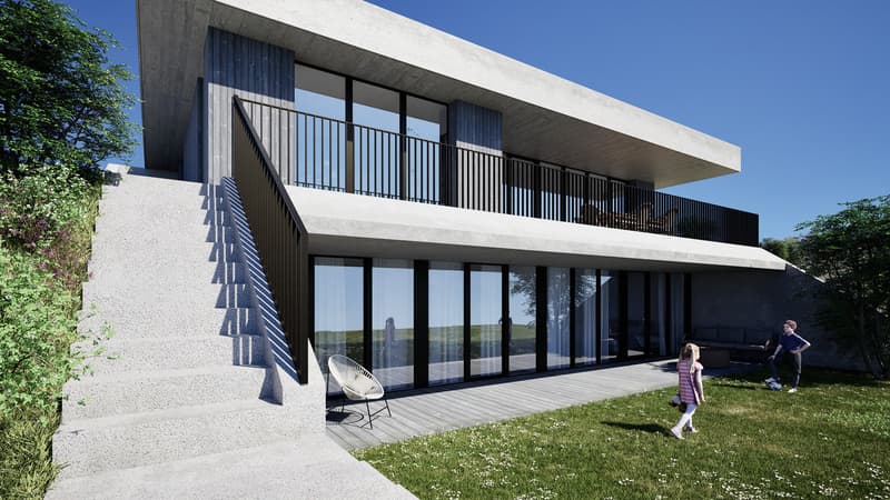 Villa sur plan avec incroyable vue sur le Lac de Morat et les Alpes (1)