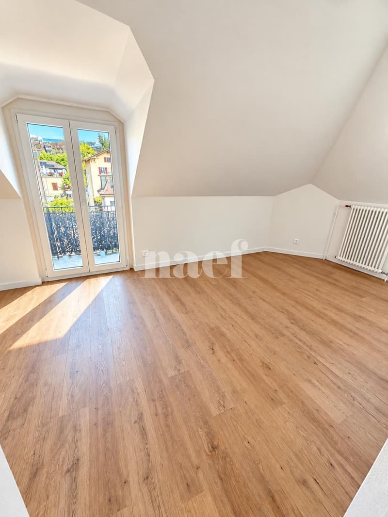 Appartement rénové avec charme, balcon et belle vue sur le lac et les montagnes (3)