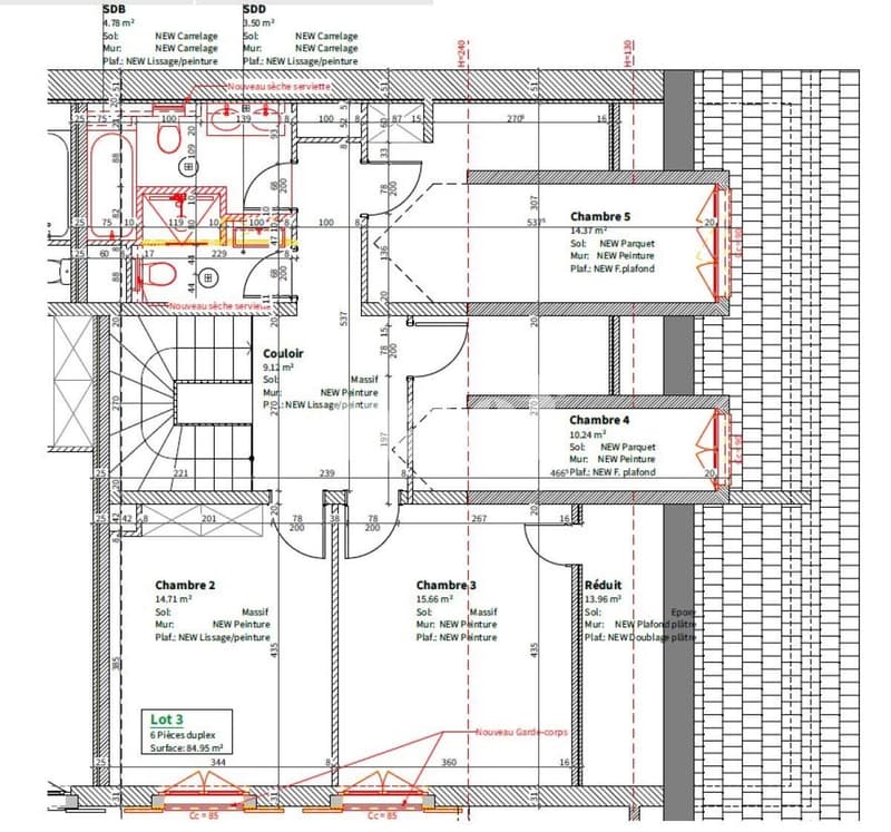 Spacieux duplex entièrement rénové de 6 pièces au 1er étage avec balcon (7)