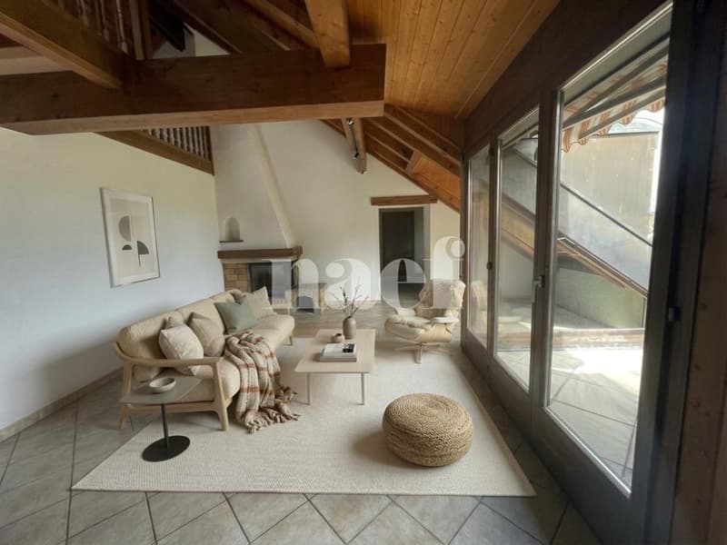 Centre de Founex - Charmant appartement de 6 pièces en duplex au 2ème étage avec cheminée et balcon (3)
