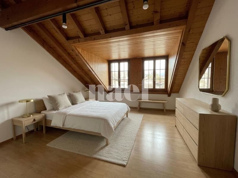 Centre de Founex - Charmant appartement de 6 pièces en duplex au 2ème étage avec cheminée et balcon (7)