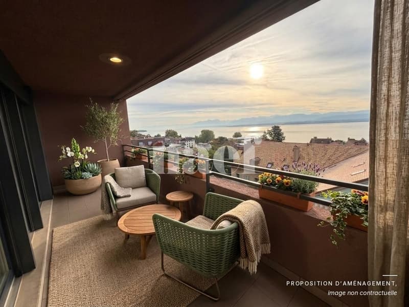 Bel appartement de 3 pièces au 3ème d'env. 76m2 avec balcon et magnifique vue lac (2)