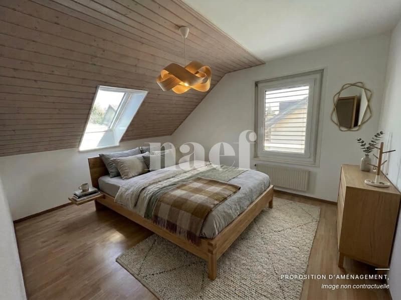 Au centre du village- Bel appartement de 5.5 pièces dans les combles avec cheminée et grand balcon (5)