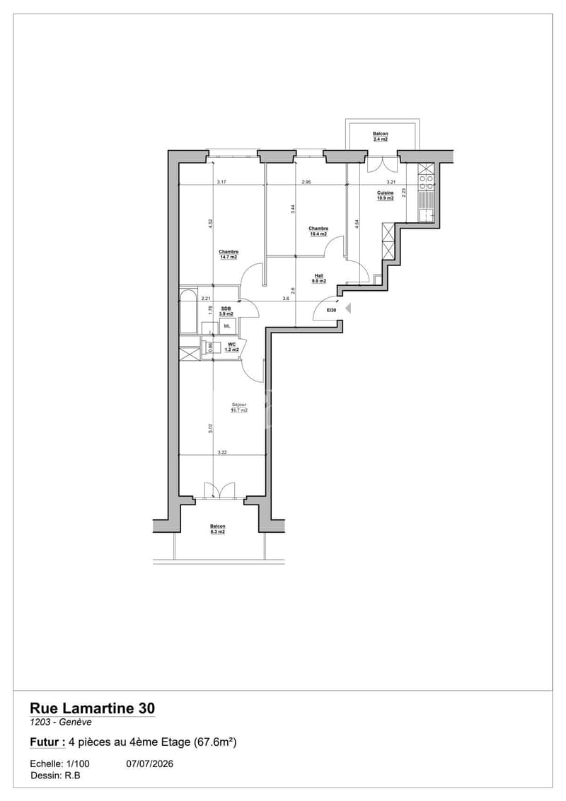 Appartement de 4 pièces dans le quartier des Charmilles/Servette, proche de lONU (2)