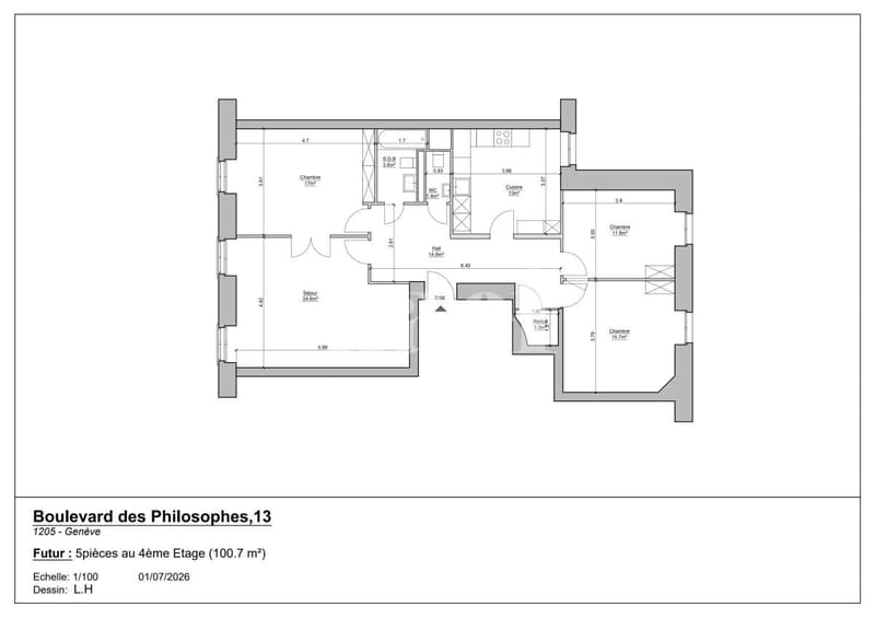 Appartement de 5 pièces dans le quartier de Plainpalais (1)