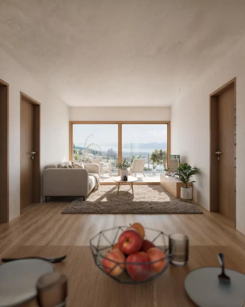 PROCHE YVERDON, BEL APPARTEMENT-TERRASSE AVEC VUE PLONGEANTE SUR LE LAC ! (4)
