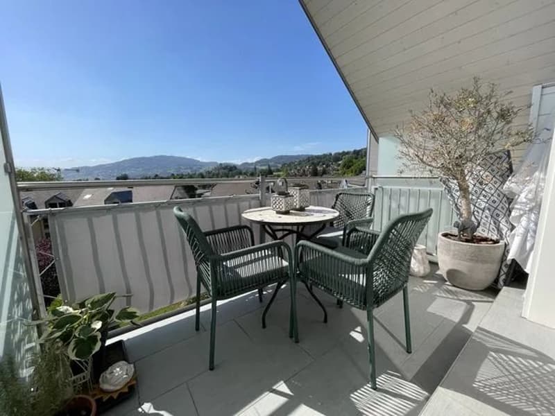 Appartement de 3 pièces aux combles situé au centre-ville de Blonay avec une magnifique vue lac. (11)