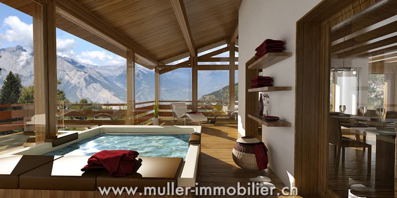 Chalet avec jacuzzi, sauna et vue imprenable sur les montagnes (1)
