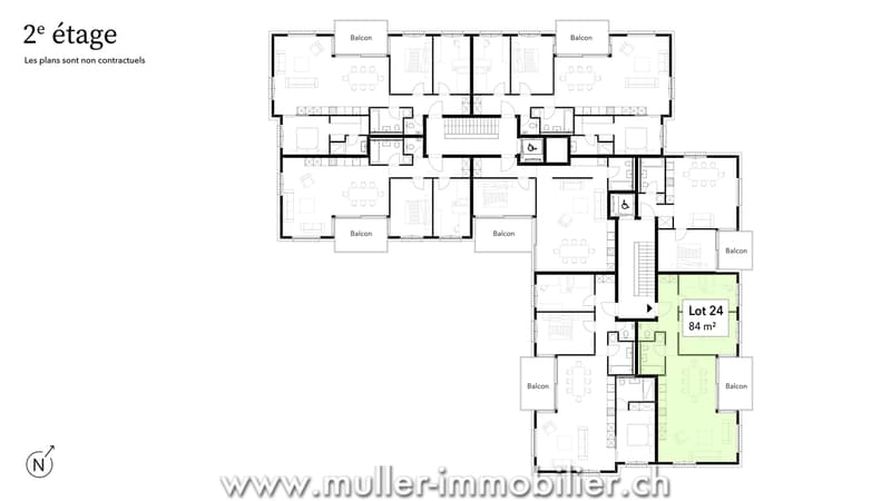 Découvrez ce charmant 3,5 pièces, situé au 2e étage d'un bel immeuble! (5)