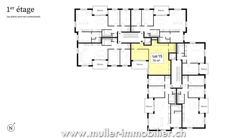 Appartement 2,5 pièces avec balcon et vue dégagée à 5 min de Romont (11)