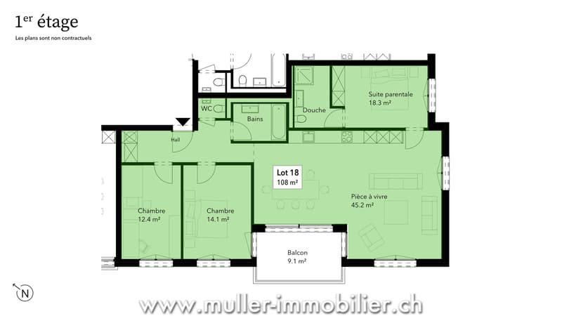 Bel appartement familial avec balcon (8)