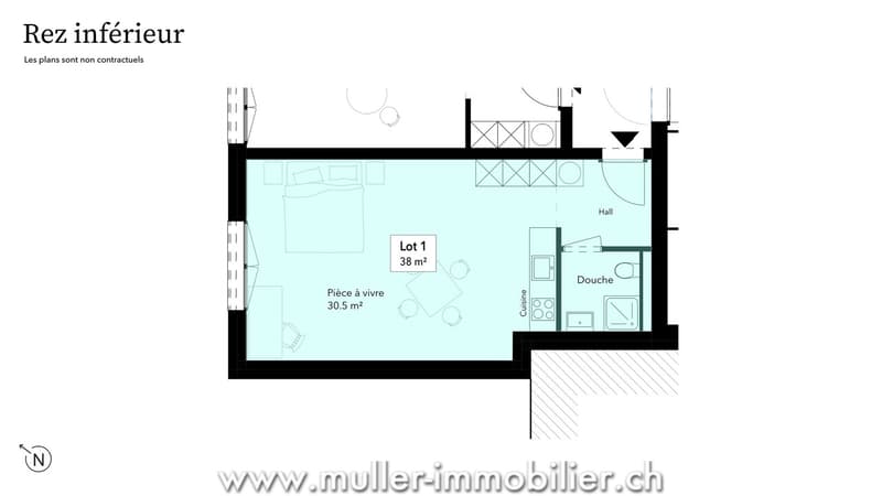 Studio neuf de 38 m² à 5 min de Romont dans le village de Siviriez (5)