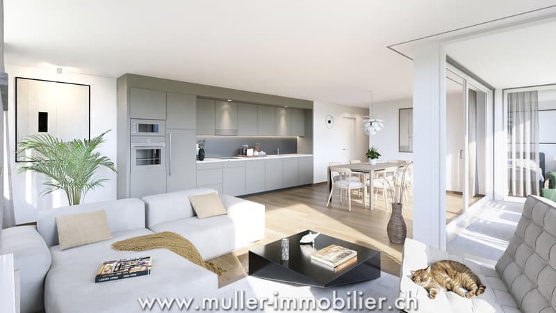 Superbe 3,5 pièces avec balcon en campagne (1)