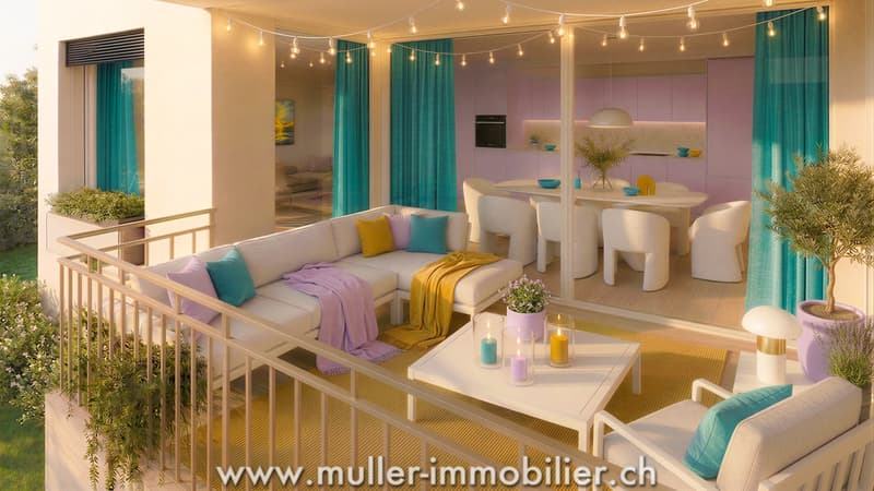 Siviriez, 4,5 neuf avec balcon et baies vitrées prêt à construire ! (2)