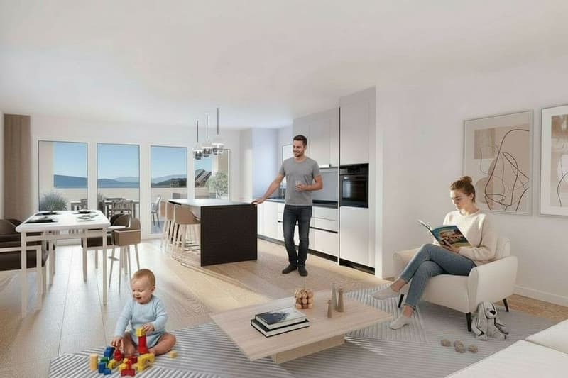 Superbe appartement neuf, grande surface, vue lac et balcon généreux (2)