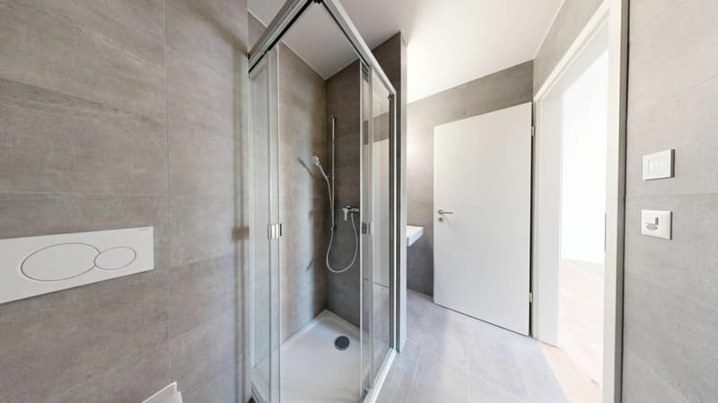 Salle de douche avec toilette