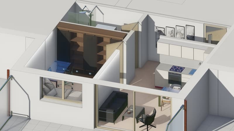Appartement neuf de 2.5 pièces avec terrasse et vue à Crans-Montana - Résidence principale (11)