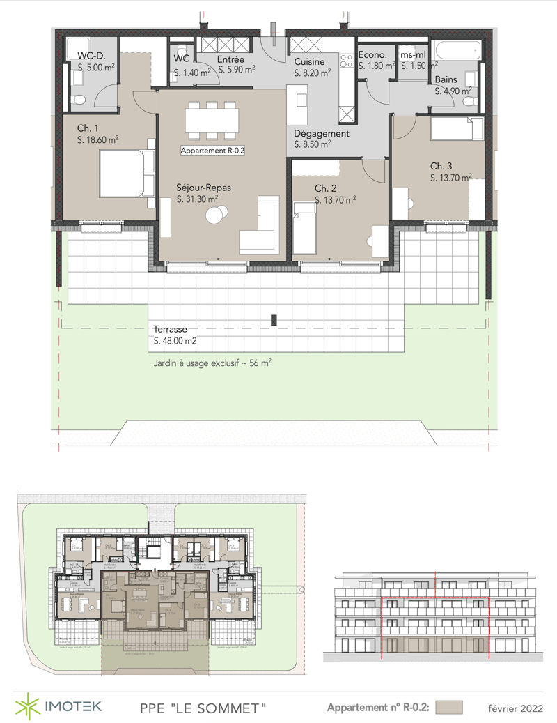 Dernier lot, Appartement de 1.5 pcs, 150 m2 util. avec jardin de 56m2 (10)