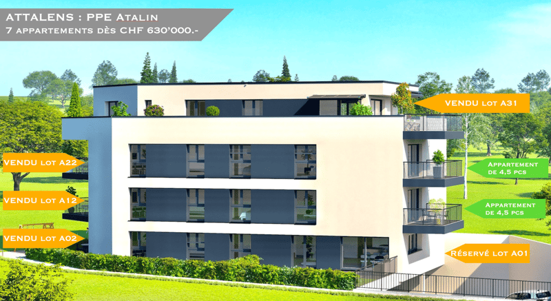 Attalens appartement de 4,5 pièces à vendre en Veveyse