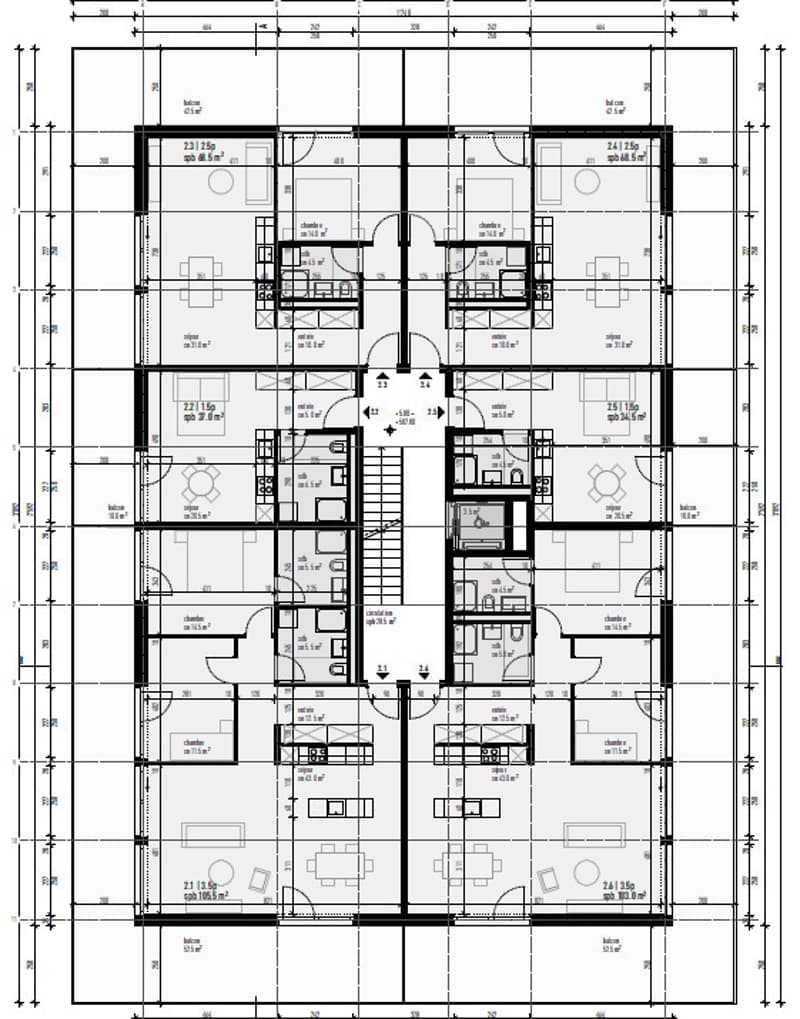 plan de l'étage, 2ème étage