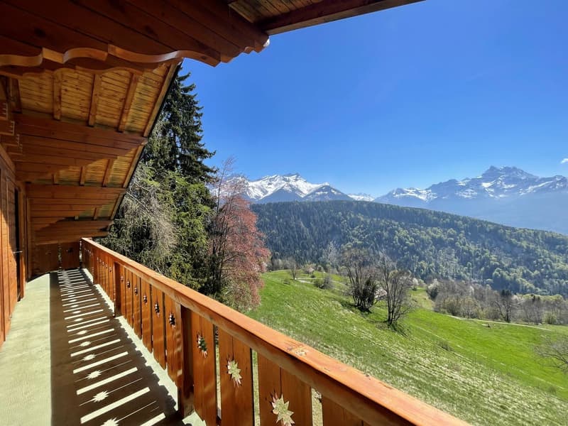 GRAND CHALET DE 9 PIECES AVEC UNE PISCINE DANS UN QUARTIER TRES CALME AVEC VUE PANORAMIQUE GRANDIOSE (3)