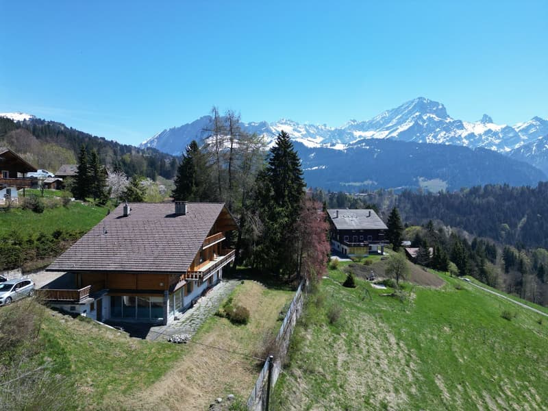 GRAND CHALET DE 9 PIECES AVEC UNE PISCINE DANS UN QUARTIER TRES CALME AVEC VUE PANORAMIQUE GRANDIOSE (2)