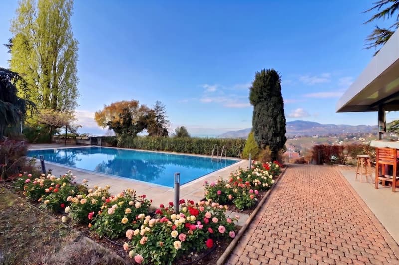 VILLA D'ARCHITECTE COMPOSEE DE 3 APPARTEMENTS AVEC UNE PISCINE ET UNE TRES BELLE VUE SUR LE LAC (1)