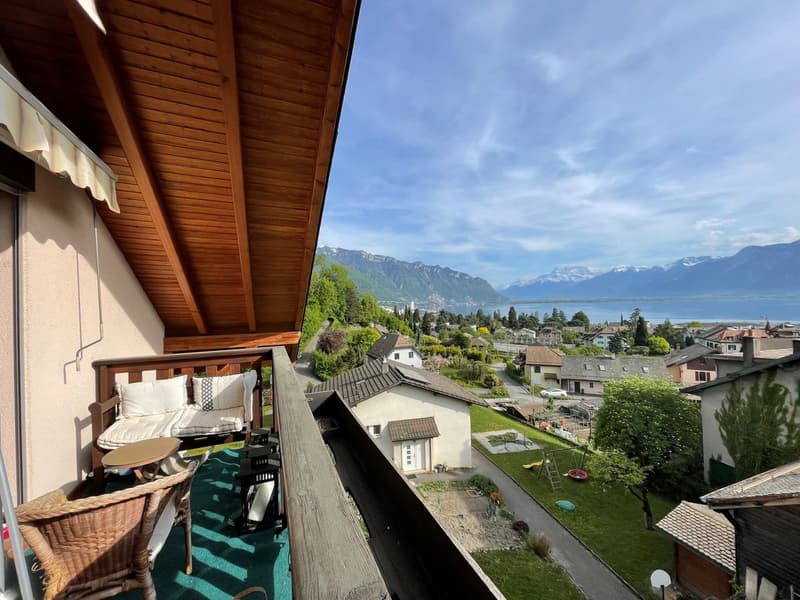 CHARMANT APPARTEMENT DE 3,5 PIECES LOUE AVEC UNE VUE PANORAMIQUE IMPRENABLE SUR LE LAC ET LES ALPES (1)