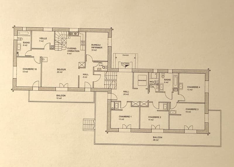Plan 1er étage (chalet à gauche)
