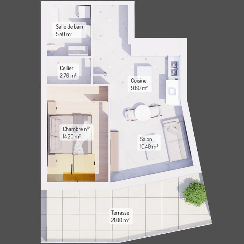 Nouvelle construction  - Appartement de 1.5 pièces en 1er étage (2)