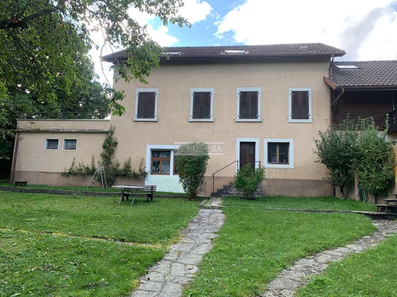 Immeuble de rendement avec 3 appartements, bureau, garage/hangar et jardin (1)