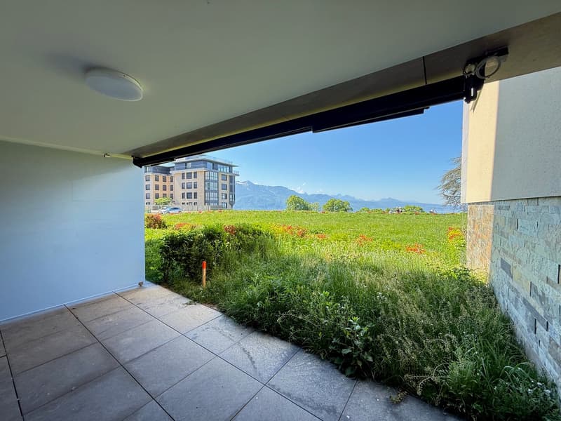 Beau 3.5 pièce neuf de stanting avec terrasse & jardin dans résidence avec piscine (4)