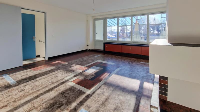 Duplex 6,5 pcs avec splendide jardin et terrasses dans Villa d'architecte intégralement rénovée, à 300 m. de la gare du LEB à Bercher (9)