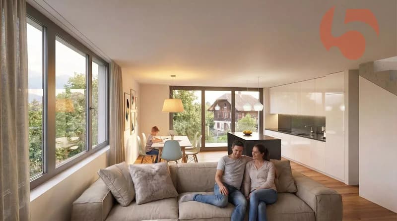 3.5 pièces neuf en duplex attique avec balcon exposé Sud (3)