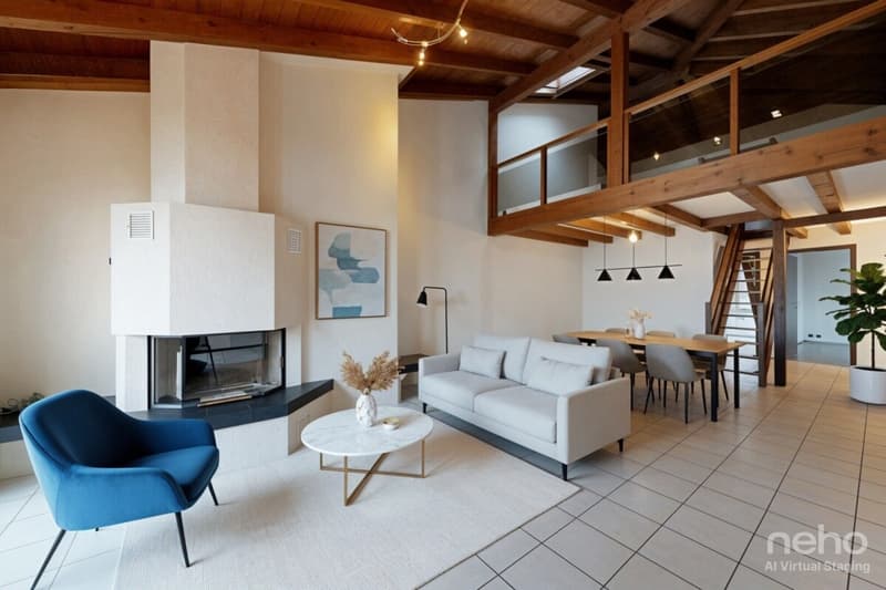 St Blaise: Dernier étage avec vue lac, mezzanine et beaux volumes (1)
