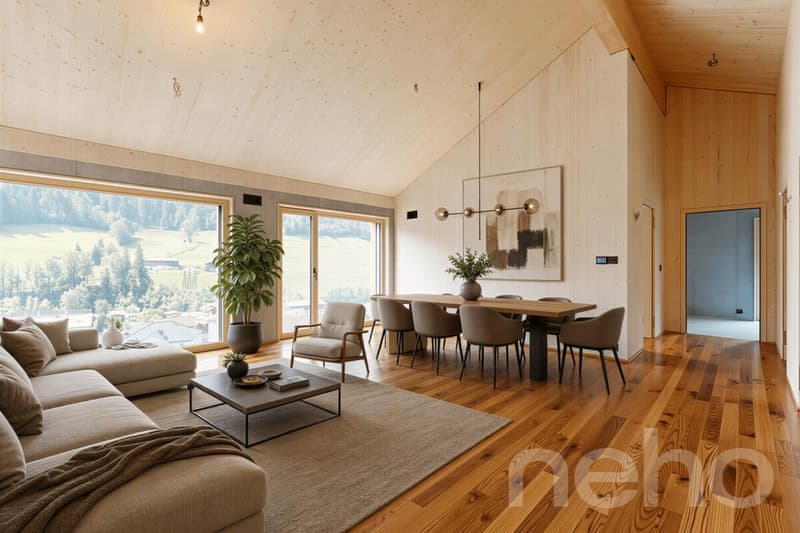 Neubau-Dachgeschosswohnung mit besonderer Architektur und Bergsicht (1)