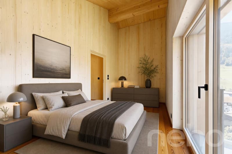 Neubau-Dachgeschosswohnung mit besonderer Architektur und Bergsicht (8)