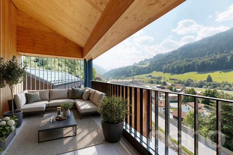Neubau-Dachgeschosswohnung mit besonderer Architektur und Bergsicht (3)