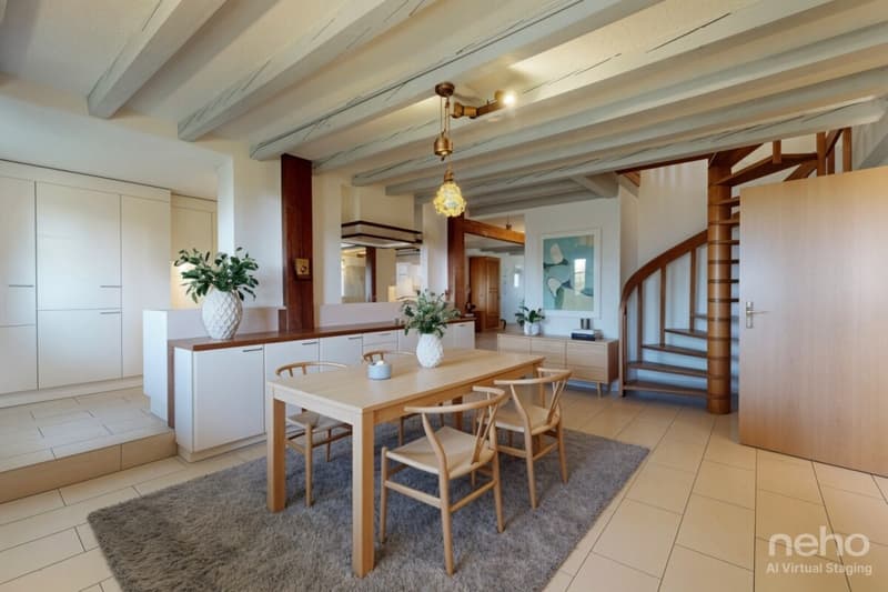 DUPLEX DE CHARME AVEC GRAND POTENTIEL D?AMÉNAGEMENT À SOTTENS (1)
