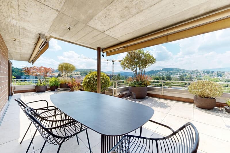 6.5 Zimmer Terrassenwohnung mit 189 m² Aussenfläche und Weitsicht (7)